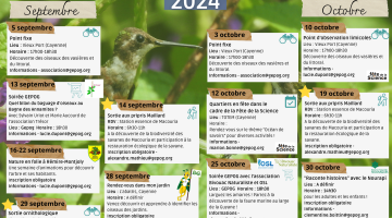 Agenda nature GEPOG septembre - octobre