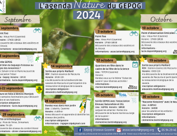 Agenda nature GEPOG septembre - octobre 